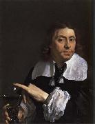 Karel du jardin Self-Portrait Holding a Roemer painting